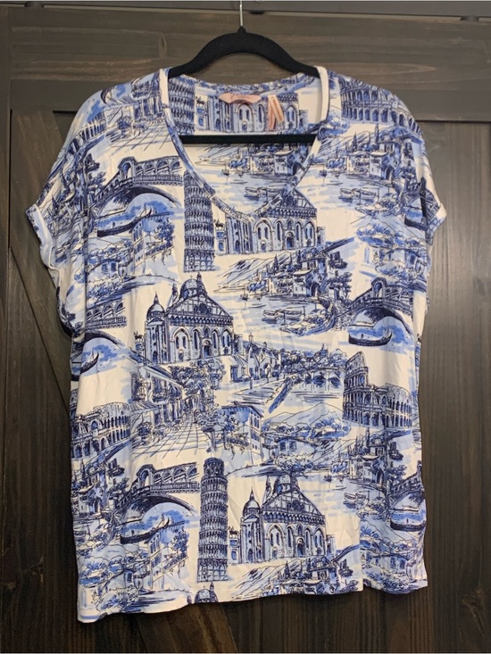 Millers Tops - Italian Scene Print Shirt
